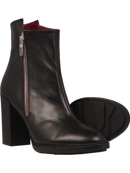 Leder Stiefeletten Damen Schwarz
