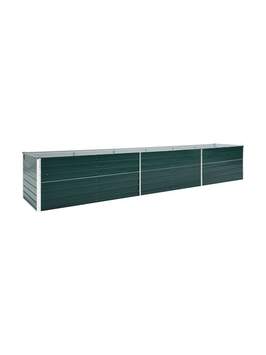 vidaXL Înălțată Verde xxcm Planter Box Metal Verde 480x80x77cm.