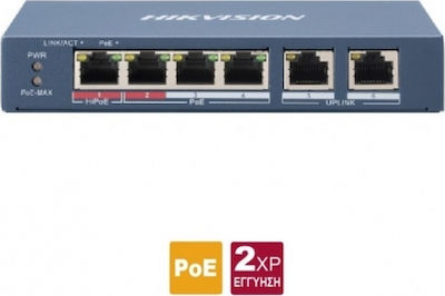 Hikvision DS-3E0106HP-E Unverwaltet PoE+ Switch mit 6 Ports Ethernet