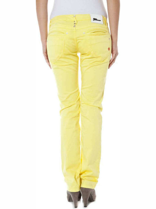 Zuelements Women's Cotton Trousers in Narrow Line Yellow