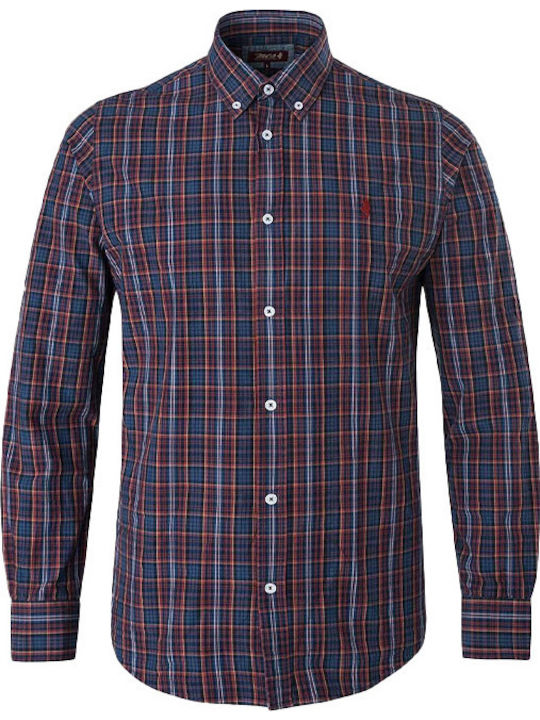 Long Sleeve Checked Blue Shirt