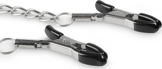 Easytoys Classic Nipple Clamps with Chain Σφιγκτήρες Θηλών σε Ασημί Χρώμα
