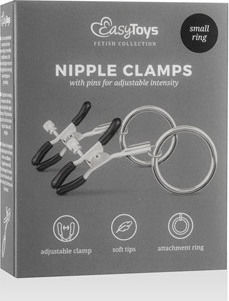 Easytoys Metal Nipple Clamps with Ring Σφιγκτήρες Θηλών σε Ασημί Χρώμα