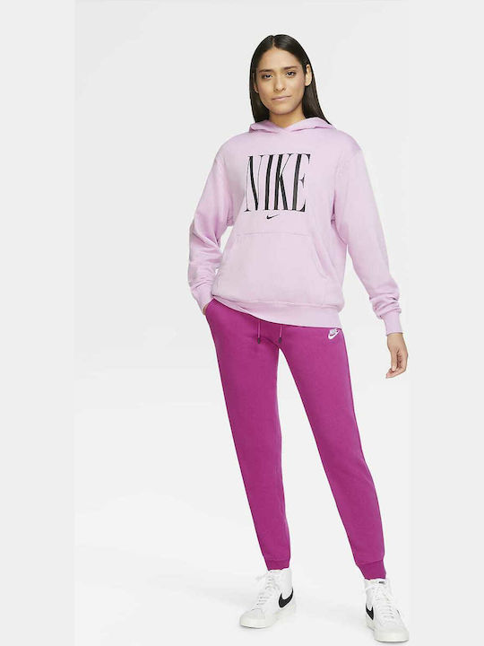 Sportswear Essential Παντελόνι Φόρμας με Λάστιχο Fleece Φούξια