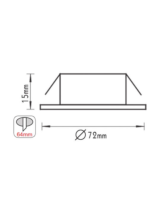 Aca Round Metallic Recessed Spot with Socket G4 Gold 7.2x7.2cm. 1pcs