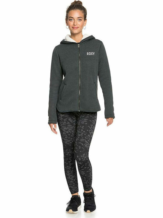Fever Fleece Γυναικεία Ζακέτα με Φερμουάρ Γκρι