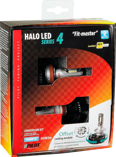 Lampa Lamps Car & Motorcycle Halo Led Serie 4 Fit-Master H11 / H16 / H8 / H9 LED 6500K Cold White 9-32V 50W 2pcs