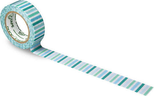 Duck Washi Adhesive Decoration Tape Blue Stripes 1pcs 15mm x 10m Blue Stripes