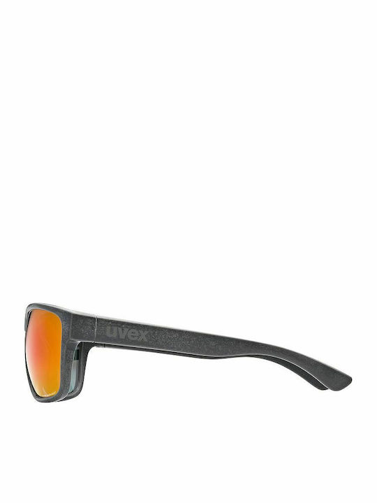 Uvex Lgl Ocean P Unisex Γυαλιά Ηλίου με Μαύρο Κοκκάλινο Σκελετό και Πορτοκαλί Polarized Καθρέφτη Φακό S5320882230