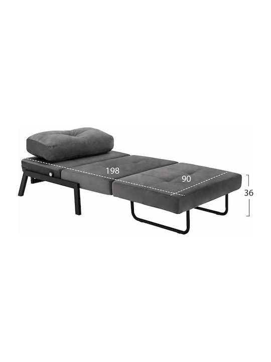 Constance Schlafsessel Samt Grey 95x92x66cm