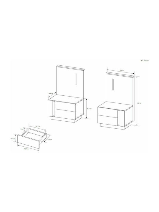 Set De Mobilier Pentru Dormitor Arco Alb 160x200cm 4 Bucăți