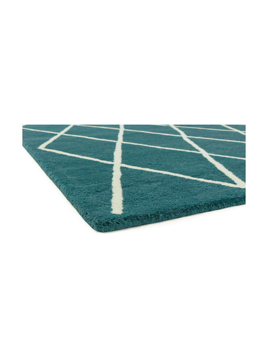 Asiatic London Diamond Handmade Rug Rectangular Teal