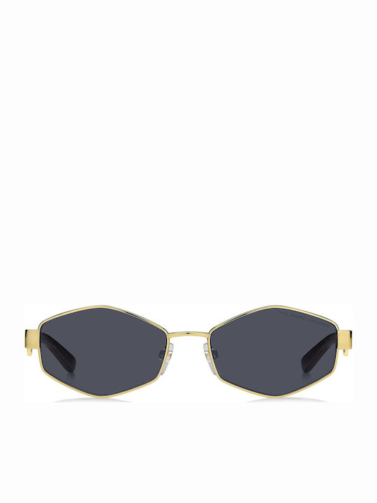Marc Jacobs Women's Sunglasses with Gold Metal Frame and Blue Lens MARC 496/S J5GIR