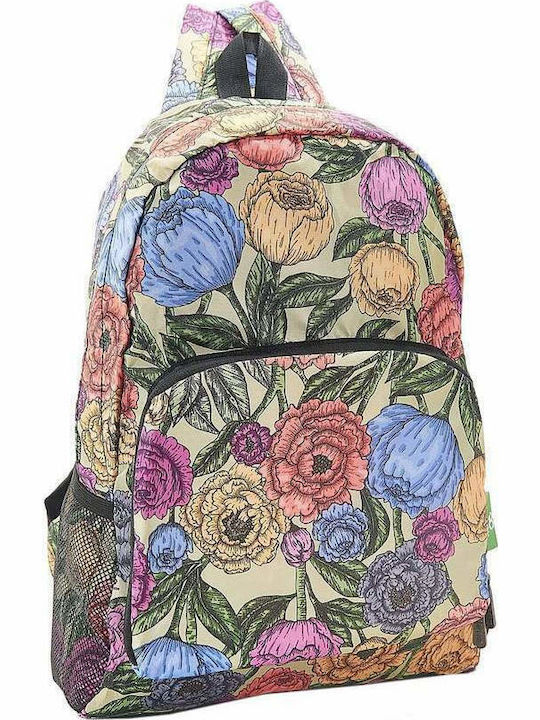 Eco Chic Foldable Green Peonies Bag Backpack Multicolour Eco Chic Foldable Green Peonies Bag Backpack Multicolour