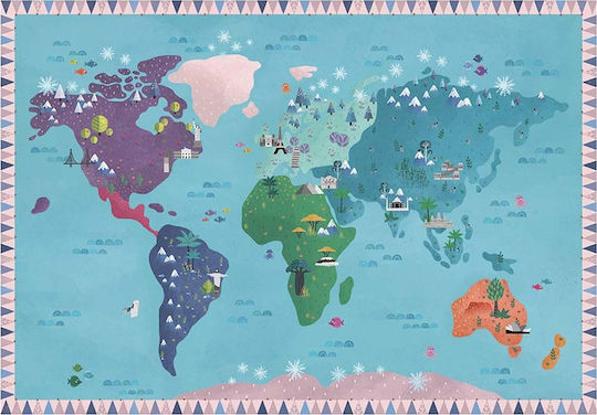 Auzou Stickers Mini Poster World for Children 3+ Years