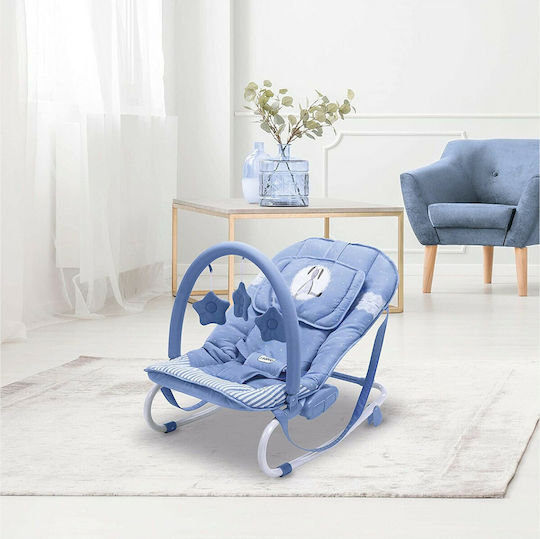Asalvo Χειροκίνητο Relax Μωρού Baby Bouncer Bunny Light Blue για Παιδί έως 9kg