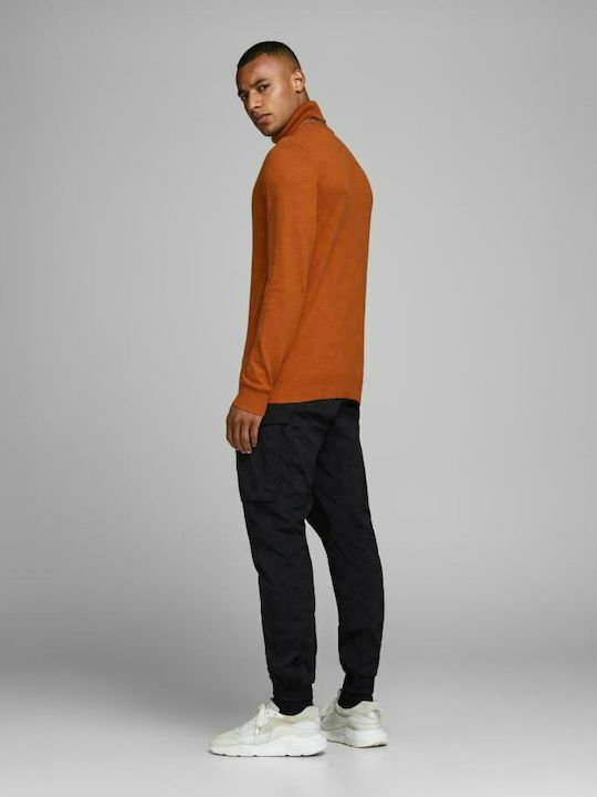 Jack & Jones Ανδρικό Πουλόβερ Ζιβάγκο Orange / Umber