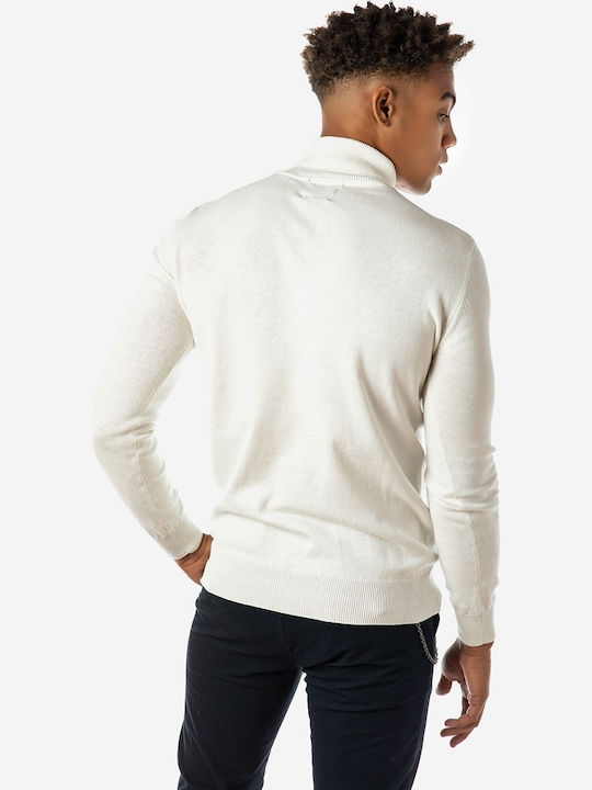 Camaro Men's Long Sleeve Sweater Turtleneck Ecru