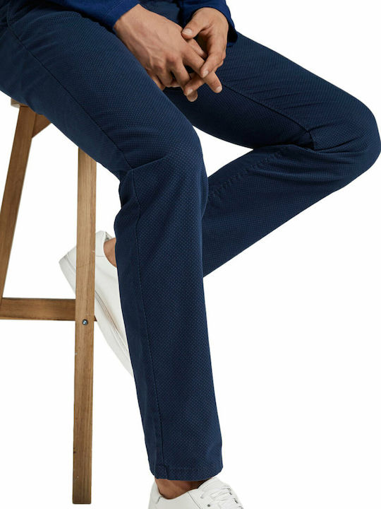 Hose Chino Elastisch in Schlanker Passform Marineblau