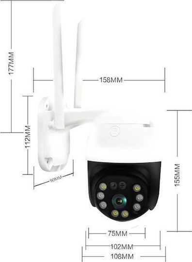 Andowl Q-S4 IP Surveillance Camera Wi-Fi Full HD 1080p Waterproof with Two-Way Communication and Lens 3.6mm
