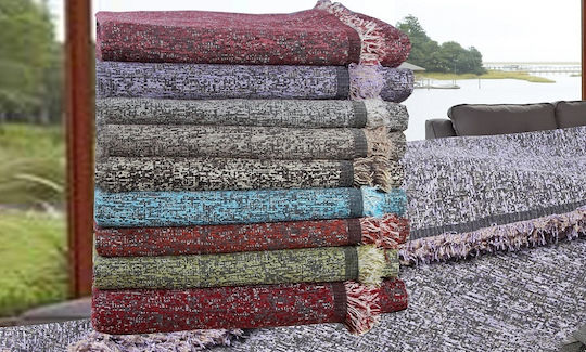 Mc Decor Malta Ριχτάρι Τετραθέσιου Καναπέ Chenille 180x350εκ. Κεραμιδί MCD.SRTE.005