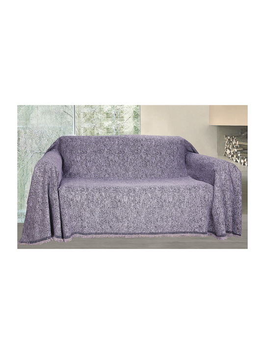 Mc Decor Malta Three-Seater Sofa Throw Chenille 180x300cm Lilac