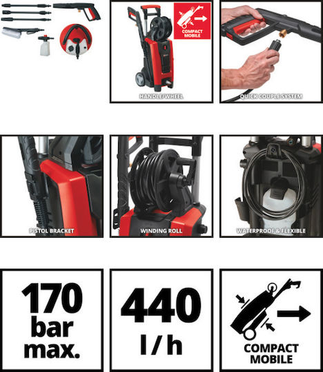 Einhell TE-HP 170 Πλυστικό Ρεύματος 2300W με Πίεση 170bar