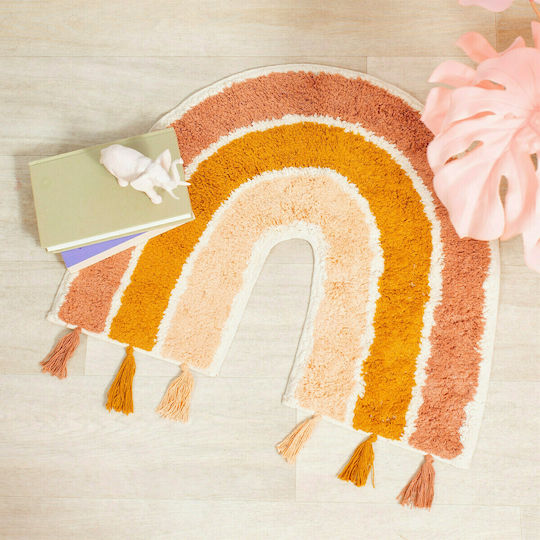 Sass & Belle Kids Cotton Rug Rainbow Rug with Tassels