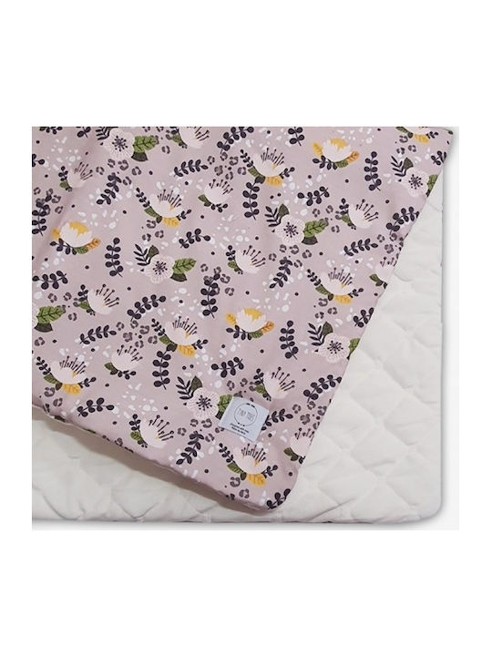 Tiny Toes Lotus Βρεφικό Κουβερλί Διπλής Όψης Βαμβακερό Dusty Pink 100x140cm