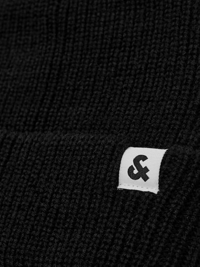 Beanie Beanie with Rib Knit in Black color