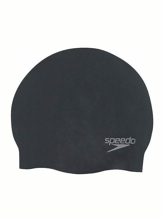 Speedo Plain Moulded Silicone Adults Swimming Cap Black
