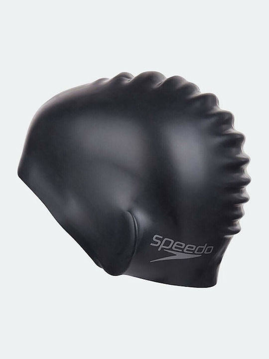 Speedo Plain Moulded Silicone Adults Swimming Cap Black