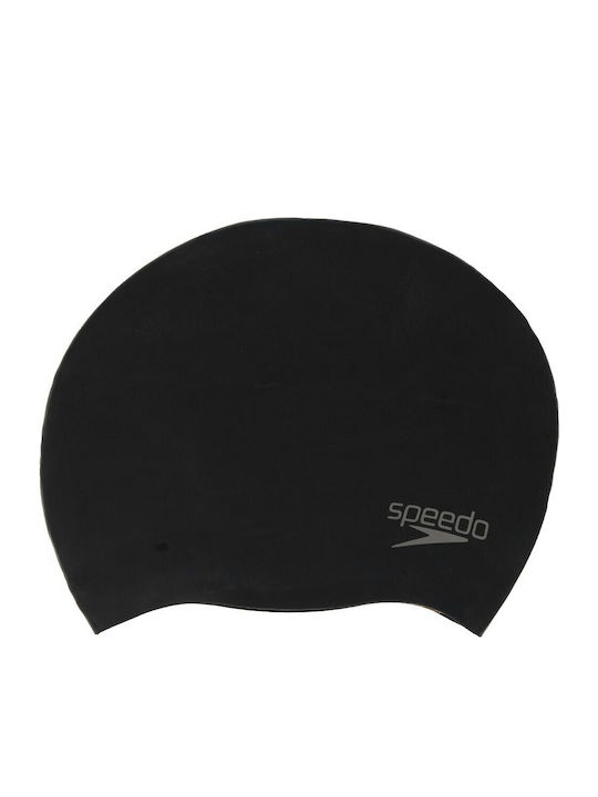 Speedo Plain Moulded Silicone Adults Swimming Cap Black