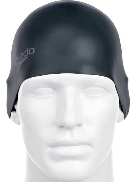 Speedo Plain Moulded Silicone Adults Swimming Cap Black
