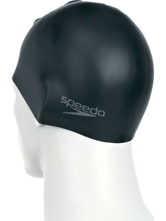 Speedo Plain Moulded Silicone Adults Swimming Cap Black