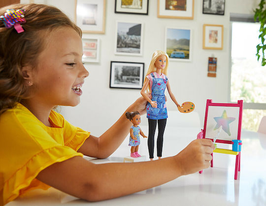 Barbie Profesoară de Arte Plastice Set de păpuși pentru 3+ ani+ Ani