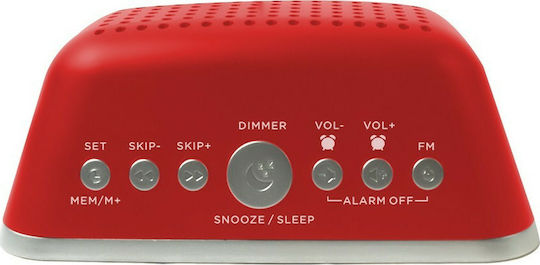 Aiwa Επιτραπέζιο Ψηφιακό Ρολόι LED με Ξυπνητήρι & Ραδιόφωνο Κόκκινο CRU-19RD