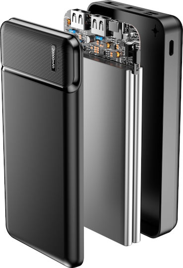 Maxlife MXPB-01 Power Bank 20000mAh με 2 Θύρες USB-A Μαύρο