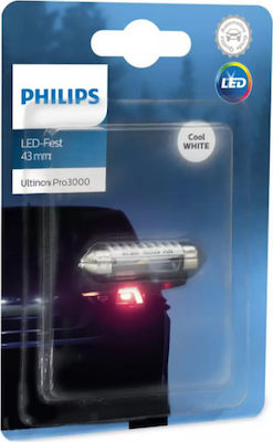 Philips Lamps Car & Motorcycle Ultinon Pro3000 LED 6000K Cold White 12V 0.6W 1pcs