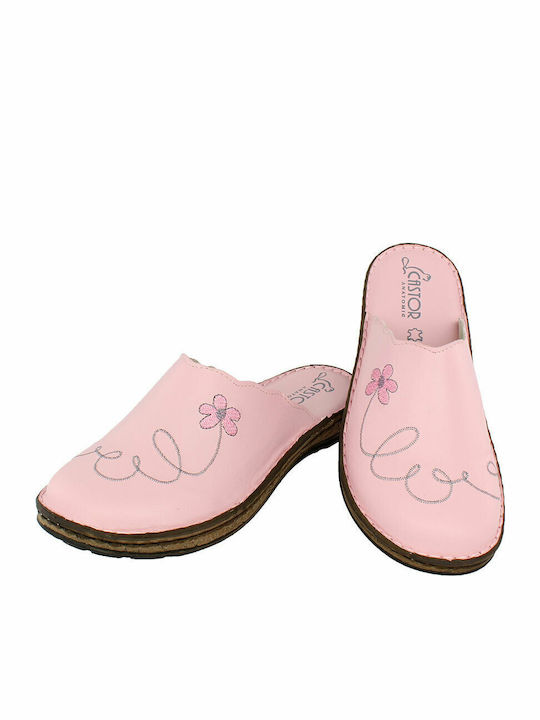 Anatomische Lederne Damen Hausschuhe Rosa