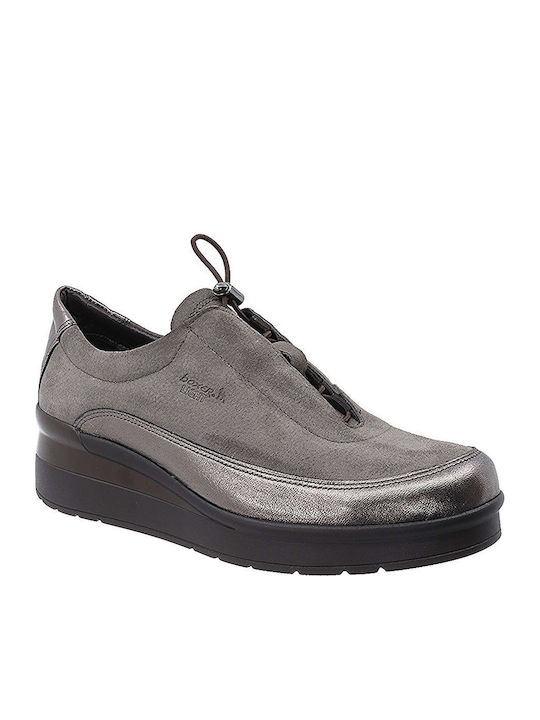 Ανατομικά Γυναικεία Slip-On Δερμάτινα Μπεζ