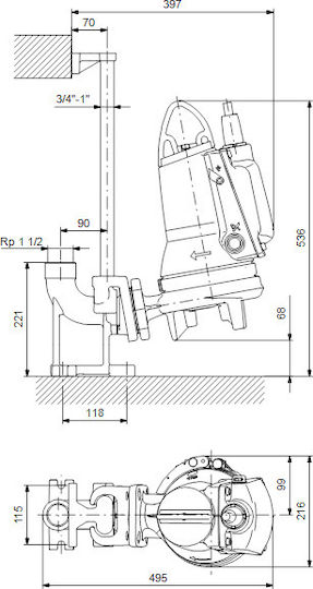 Grundfos SEG.40.12.E.2.50B Трифазна Помпа Отпадъчни води / канализация 2.4к.с 96878510
