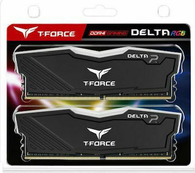 TeamGroup T-Force Delta RGB 16GB DDR4 RAM με 2 Modules (2x8GB) και Ταχύτητα 3600 για Desktop