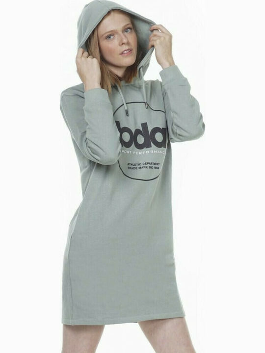 Women's Tunic Dress Long Sleeve with Hood Gray