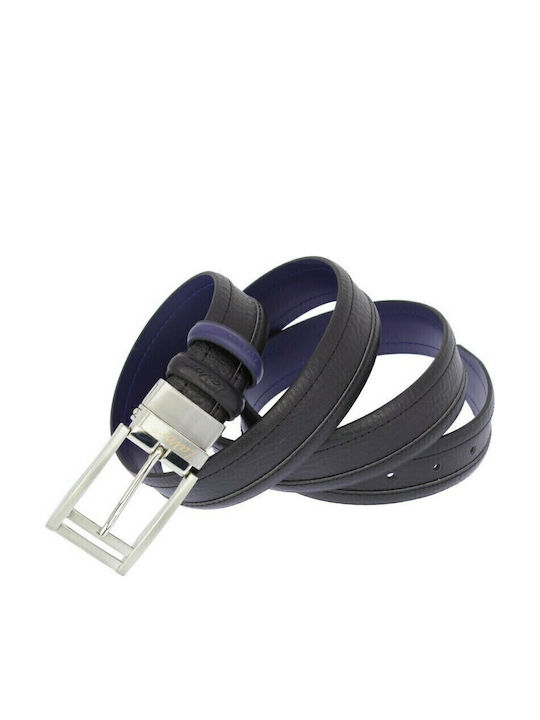 Ανδρική Ζώνη Δερμάτινη Διπλής Όψης Black / Navy