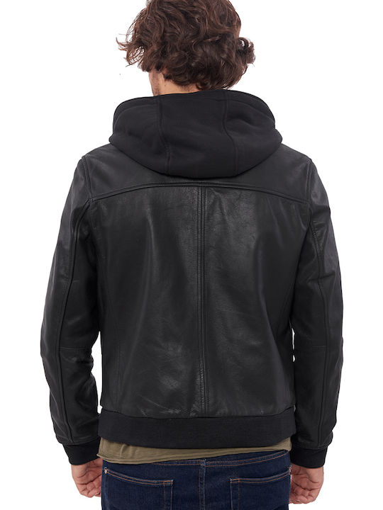 Vainas Sugar Buffalo Men's Winter Leather Jacket Black