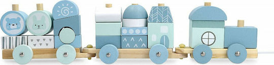 Navaris Pull-Along Toy Wooden Stacking Train made of Wood for 36++ Months