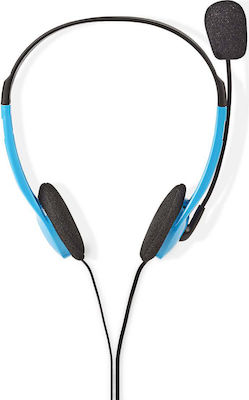 Nedis CHST100 On Ear Multimedia Headphone with Microphone 3.5mm Jack Blue