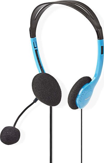 Nedis Chst100 On Ear Multimedia Headphone with Microphone 3.5mm Jack Blue