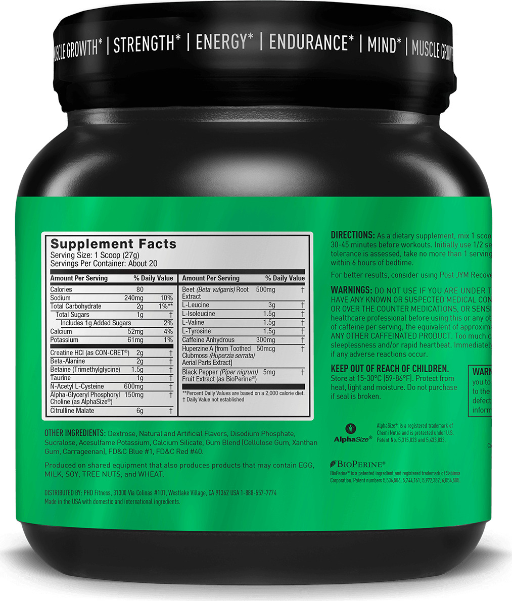 JYM Pre Jym High Performance Preworkout 520gr Rainbow Sherbet Skroutz.gr